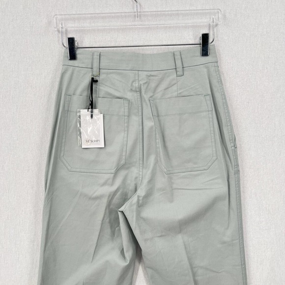 THE SCRIPT Pants Womens 4 Blue Green Claudia Cuffed Slim Leg High Rise Pistache - Picture 7 of 16